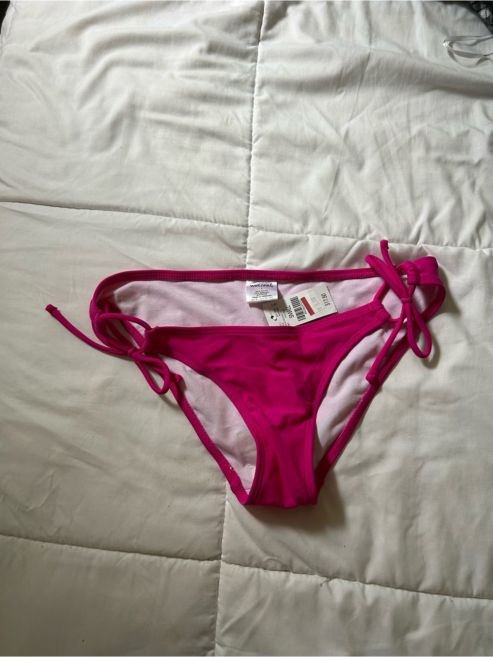 Wet Seal Hot Pink Side Tie Bikini Bottoms